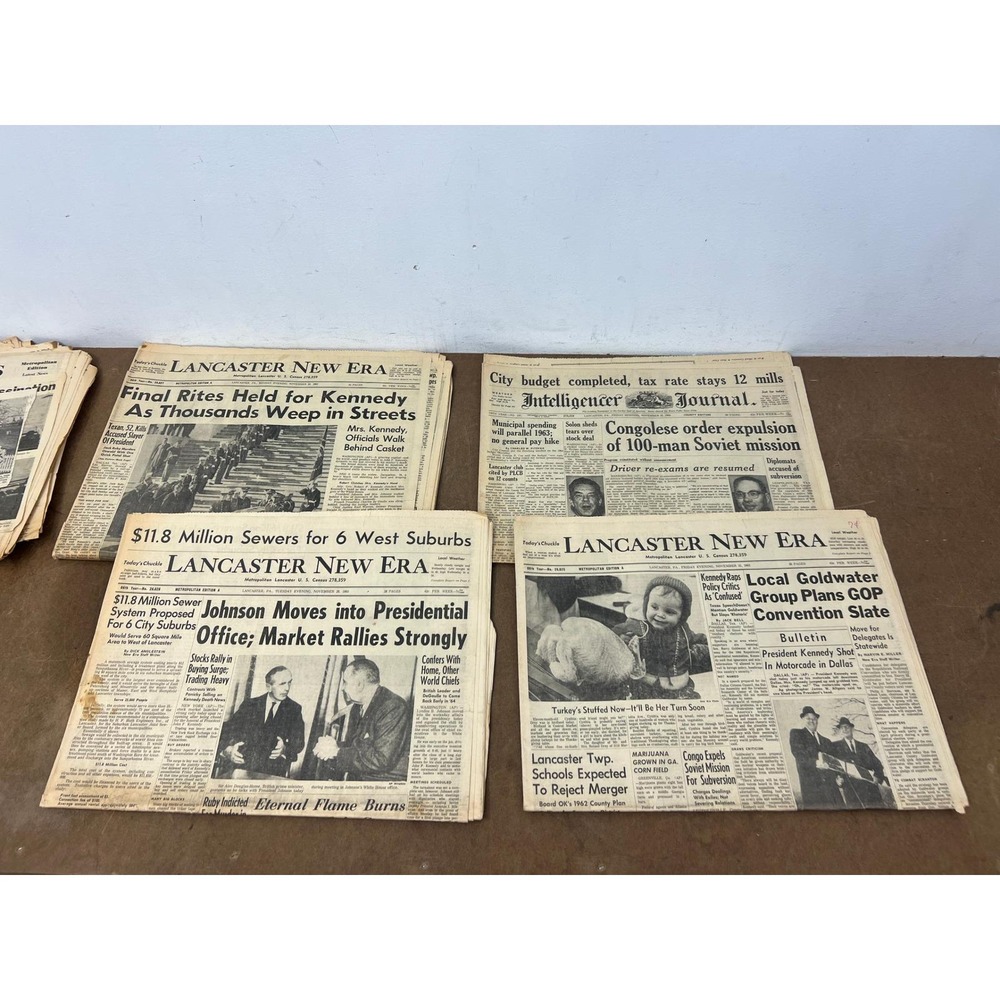 1963 Lancaster PA Newspaper Lot JFK Assassination Intelligencer Journal New Era - Picture 3 of 16